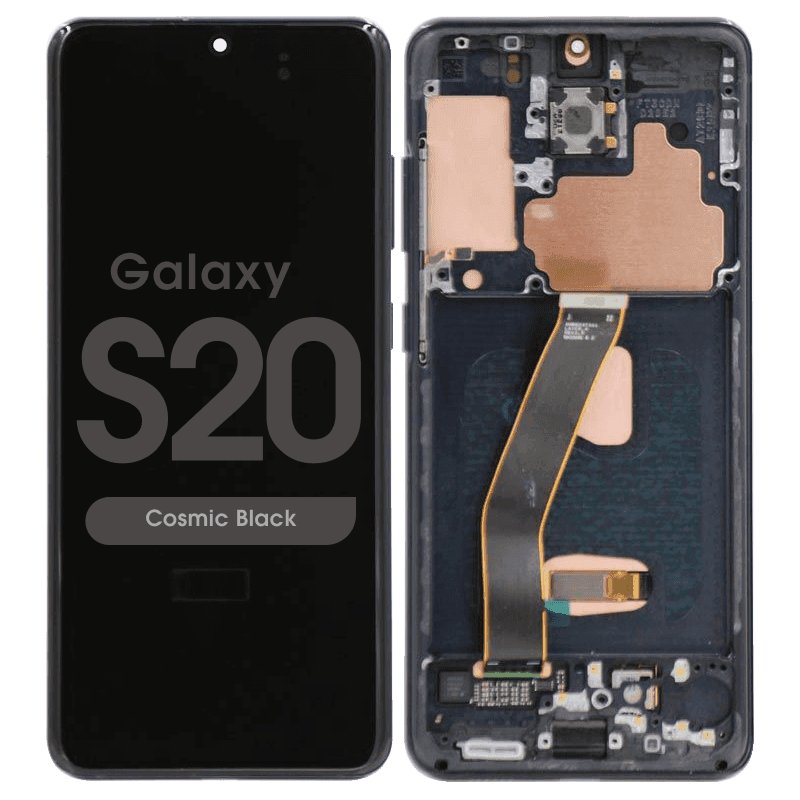 Refurbished - OLED Screen and Digitizer Assembly w/ Frame for Samsung Galaxy S20 (All Carriers except Verizon 5G UW) (G980) (Cosmic Black)