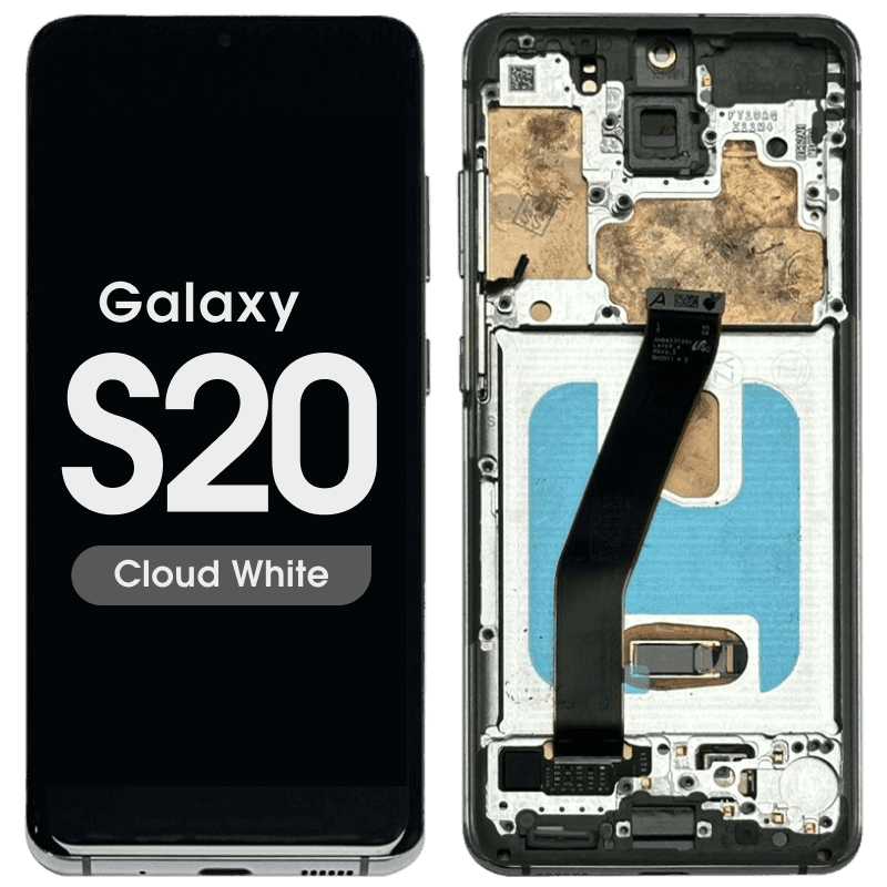 Refurbished - OLED Screen and Digitizer Assembly w/ Frame for Samsung Galaxy S20 (Verizon 5G UW) (G980) (Cloud White)