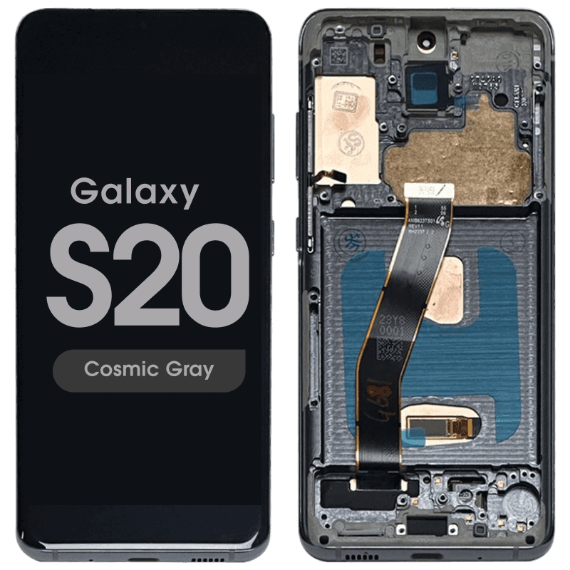 Aftermarket - Soft OLED Screen and Digitizer Assembly w/ Frame for Samsung Galaxy S20 (Verizon 5G UW) (G980) (Cosmic Gray)