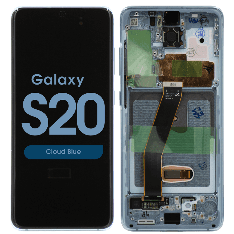 Refurbished - OLED Screen and Digitizer Assembly w/ Frame for Samsung Galaxy S20 (All Carriers except Verizon 5G UW) (G980) (Cloud Blue)