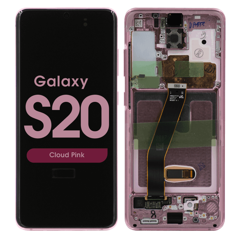 Refurbished - OLED Screen and Digitizer Assembly w/ Frame for Samsung Galaxy S20 (All Carriers except Verizon 5G UW) (G980) (Cloud Pink)