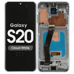 Refurbished - OLED Screen and Digitizer Assembly w/ Frame for Samsung Galaxy S20 (All Carries Except Verizon 5G UW) (G980) (Cloud White)