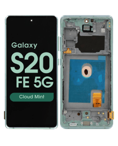 Refurbished - OLED Screen and Digitizer Assembly w/ Frame for Samsung Galaxy S20 FE 5G (G780 / G781) (Cloud Mint)