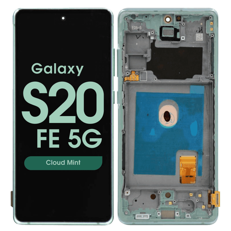 Refurbished - OLED Screen and Digitizer Assembly w/ Frame for Samsung Galaxy S20 FE 5G (G780 / G781) (Cloud Mint)
