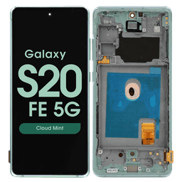 Refurbished - OLED Screen and Digitizer Assembly w/ Frame for Samsung Galaxy S20 FE 5G (G780 / G781) (Cloud Mint)