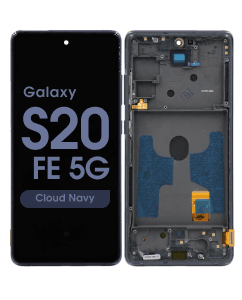 Refurbished - OLED Screen and Digitizer Assembly w/ Frame for Samsung Galaxy S20 FE 5G (G780 / G781) (Cloud Navy)