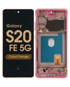 Refurbished - OLED Screen and Digitizer Assembly w/ Frame for Samsung Galaxy S20 FE 5G (G780 / G781) (Cloud Orange)