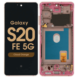 Refurbished - OLED Screen and Digitizer Assembly w/ Frame for Samsung Galaxy S20 FE 5G (G780 / G781) (Cloud Orange)