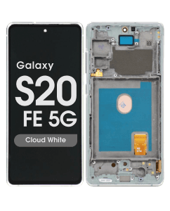 Refurbished - OLED Screen and Digitizer Assembly w/ Frame for Samsung Galaxy S20 FE 5G (G780 / G781) (Cloud White)