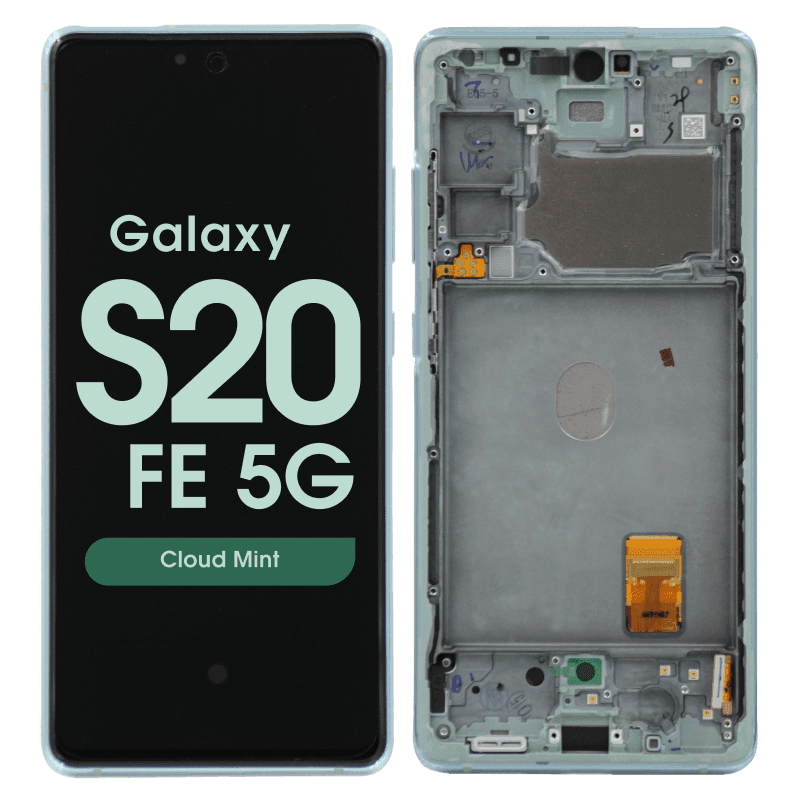 Service Pack - OLED Screen and Digitizer Assembly w/ Frame for Samsung Galaxy S20 FE 5G (G780 / G781) (Cloud Mint)