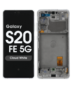 Service Pack - OLED Screen and Digitizer Assembly w/ Frame for Samsung Galaxy S20 FE 5G (G780 / G781) (Cloud White)