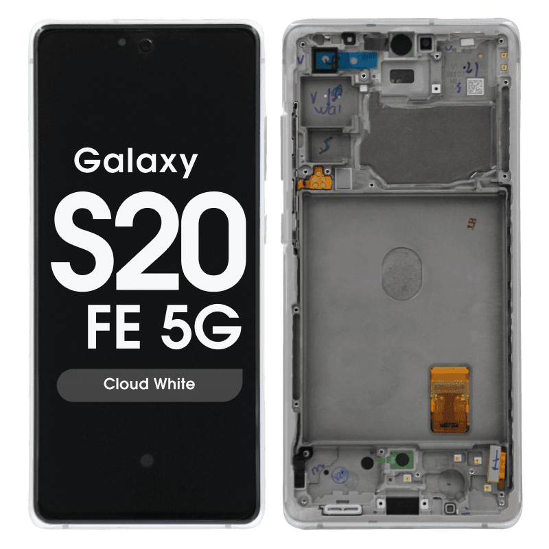 Service Pack - OLED Screen and Digitizer Assembly w/ Frame for Samsung Galaxy S20 FE 5G (G780 / G781) (Cloud White)