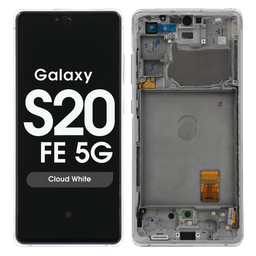 Service Pack - OLED Screen and Digitizer Assembly w/ Frame for Samsung Galaxy S20 FE 5G (G780 / G781) (Cloud White)