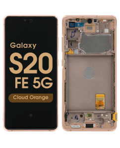 Service Pack - OLED Screen and Digitizer Assembly w/ Frame for Samsung Galaxy S20 FE 5G (G780 / G781) (Cloud Orange)