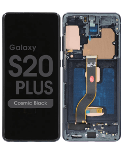 Aftermarket - Soft OLED Screen and Digitizer Assembly w/ Frame for Samsung Galaxy S20 Plus (G985) (Cosmic Black)