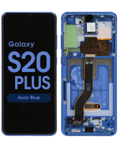 Service Pack - OLED Screen and Digitizer Assembly w/ Frame for Samsung Galaxy S20 Plus (G985) (Aura Blue)