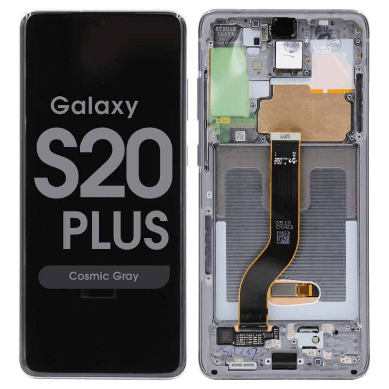 Service Pack - OLED Screen and Digitizer Assembly w/ Frame for Samsung Galaxy S20 Plus (G985) (Cosmic Gray)