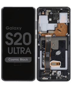 Aftermarket - Soft OLED Screen and Digitizer Assembly w/ Frame for Samsung Galaxy S20 Ultra (G988) (Cosmic Black)
