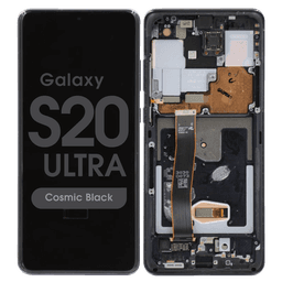 Aftermarket - Soft OLED Screen and Digitizer Assembly w/ Frame for Samsung Galaxy S20 Ultra (G988) (Cosmic Black)