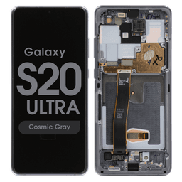Aftermarket - Soft OLED Screen and Digitizer Assembly w/ Frame for Samsung Galaxy S20 Ultra (G988) (Cosmic Gray)