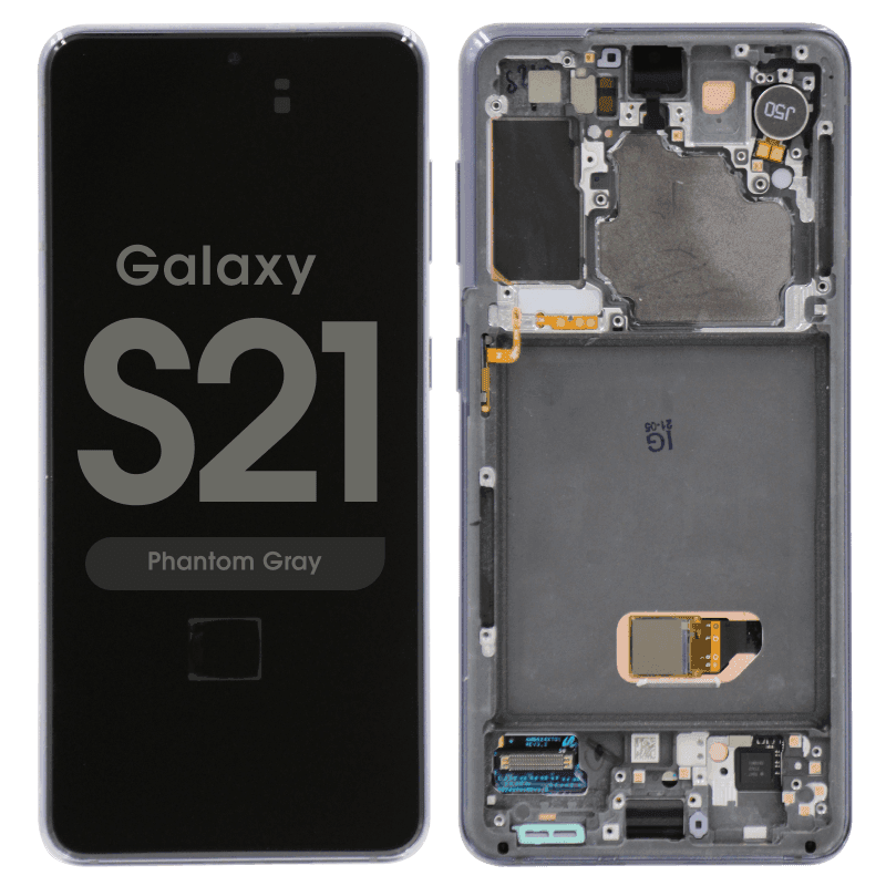 Refurbished - OLED Screen and Digitizer Assembly w/ Frame for Samsung Galaxy S21 (All Carriers except Verizon 5G UW) (G991) (Phantom Gray)