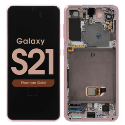 Refurbished - OLED Screen and Digitizer Assembly w/ Frame for Samsung Galaxy S21 (All Carriers except Verizon 5G UW) (G991) (Phantom Gold)