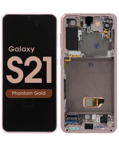 Refurbished - OLED Screen and Digitizer Assembly w/ Frame for Samsung Galaxy S21 (All Carriers except Verizon 5G UW) (G991) (Phantom Gold)