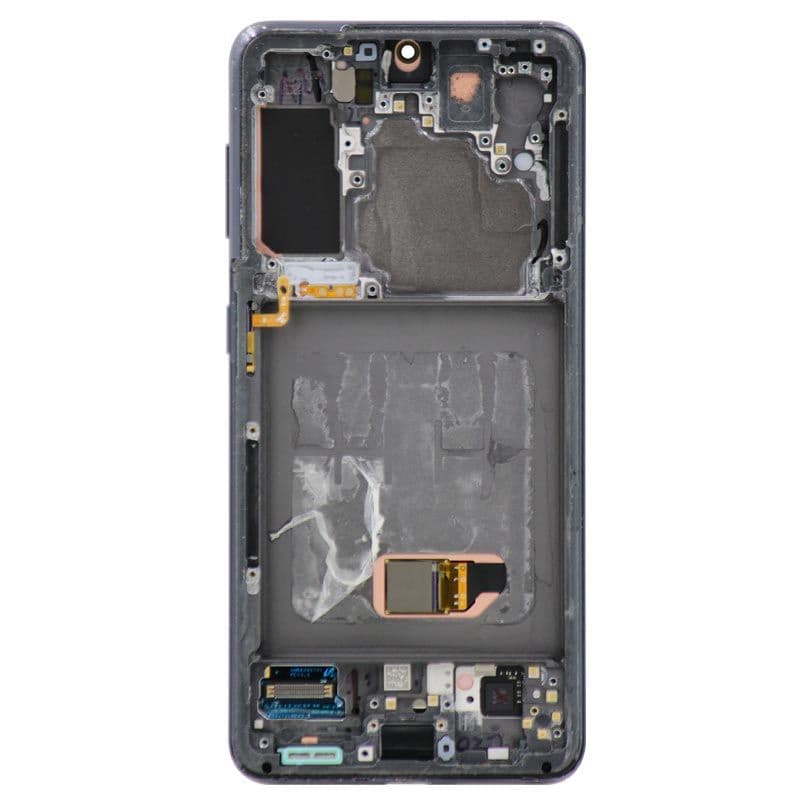 Aftermarket - Soft OLED Screen and Digitizer Assembly w/ Frame for Samsung Galaxy S21 (Must Transfer Antenna for Verizon) (G991) (Phantom Gray)