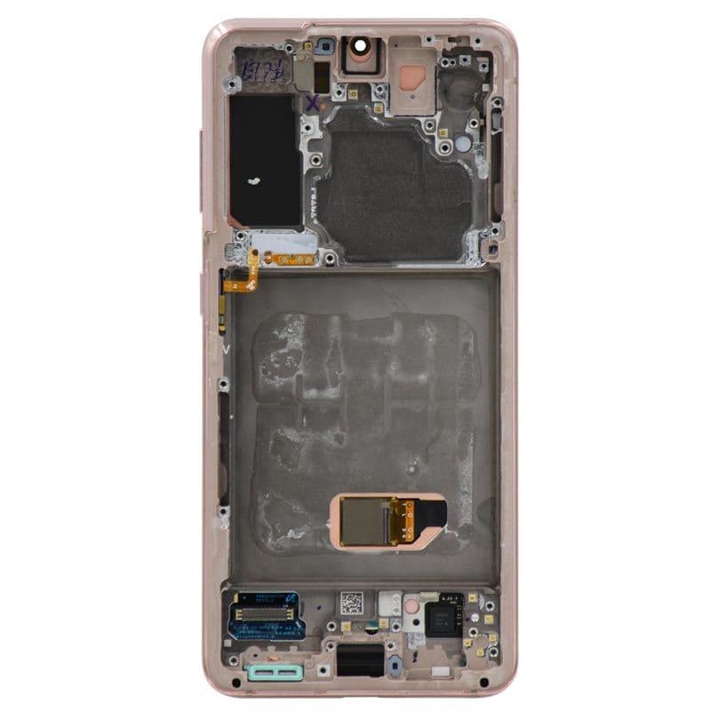 Aftermarket - Soft OLED Screen and Digitizer Assembly w/ Frame for Samsung Galaxy S21 (Must Transfer Antenna for Verizon) (G991) (Phantom Pink)