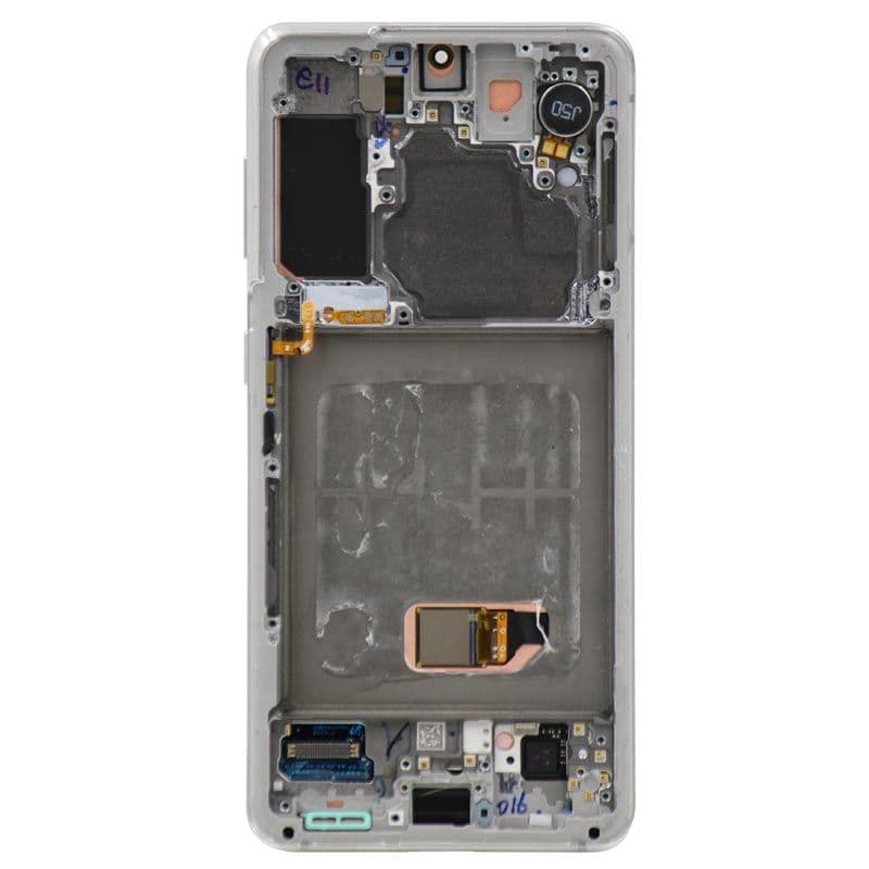 Aftermarket - Soft OLED Screen and Digitizer Assembly w/ Frame for Samsung Galaxy S21 (Must Transfer Antenna for Verizon) (G991) (Phantom White)