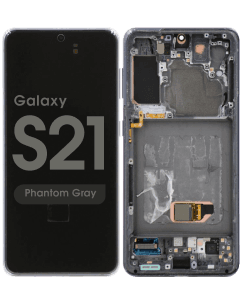 Aftermarket - Soft OLED Screen and Digitizer Assembly w/ Frame for Samsung Galaxy S21 (Must Transfer Antenna for Verizon) (G991) (Phantom Gray)