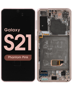 Aftermarket - Soft OLED Screen and Digitizer Assembly w/ Frame for Samsung Galaxy S21 (Must Transfer Antenna for Verizon) (G991) (Phantom Pink)