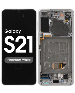 Aftermarket - Soft OLED Screen and Digitizer Assembly w/ Frame for Samsung Galaxy S21 (Must Transfer Antenna for Verizon) (G991) (Phantom White)
