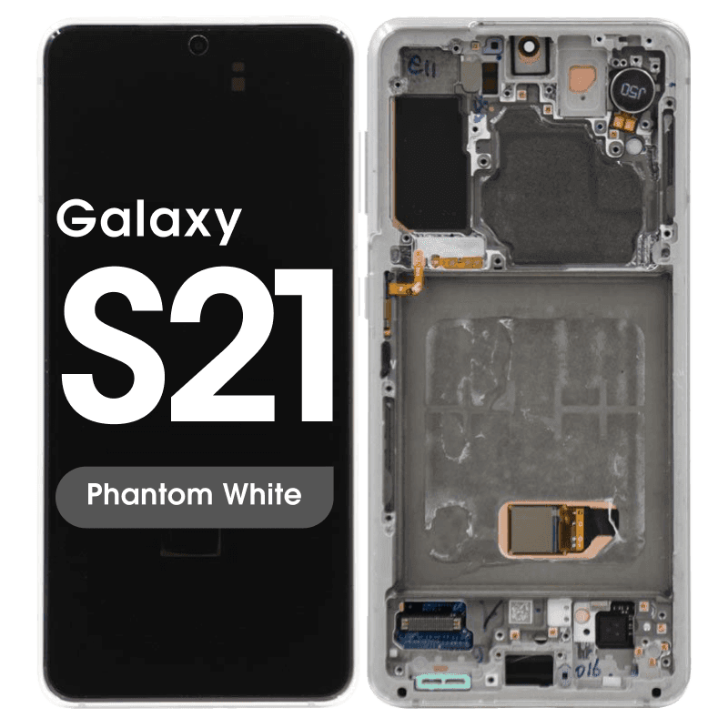 Aftermarket - Soft OLED Screen and Digitizer Assembly w/ Frame for Samsung Galaxy S21 (Must Transfer Antenna for Verizon) (G991) (Phantom White)