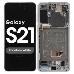Aftermarket - Soft OLED Screen and Digitizer Assembly w/ Frame for Samsung Galaxy S21 (Must Transfer Antenna for Verizon) (G991) (Phantom White)