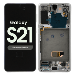 Refurbished - OLED Screen and Digitizer Assembly w/ Frame for Samsung Galaxy S21 (All Carriers except Verizon 5G UW) (G991) (Phantom White)
