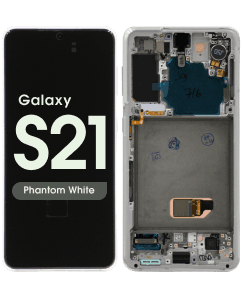 Refurbished - OLED Screen and Digitizer Assembly w/ Frame for Samsung Galaxy S21 (All Carriers except Verizon 5G UW) (G991) (Phantom White)
