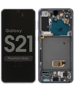 Service Pack - OLED Screen and Digitizer Assembly w/ Frame for Samsung Galaxy S21 (All Carriers except Verizon 5G UW) (G991) (Phantom Gray)