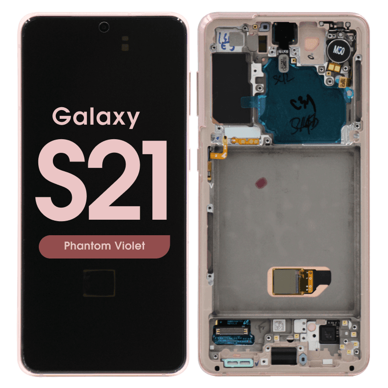 Service Pack - OLED Screen and Digitizer Assembly w/ Frame for Samsung Galaxy S21 (All Carriers except Verizon 5G UW) (G991) (Phantom Violet)