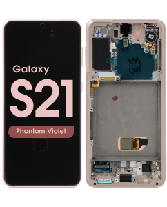 Service Pack - OLED Screen and Digitizer Assembly w/ Frame for Samsung Galaxy S21 (All Carriers except Verizon 5G UW) (G991) (Phantom Violet)