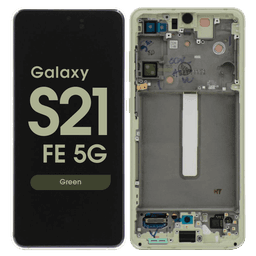 Service Pack - OLED Screen and Digitizer Assembly w/ Frame for Samsung Galaxy S21 FE 5G (G990) (Green)