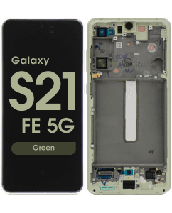 Service Pack - OLED Screen and Digitizer Assembly w/ Frame for Samsung Galaxy S21 FE 5G (G990) (Green)