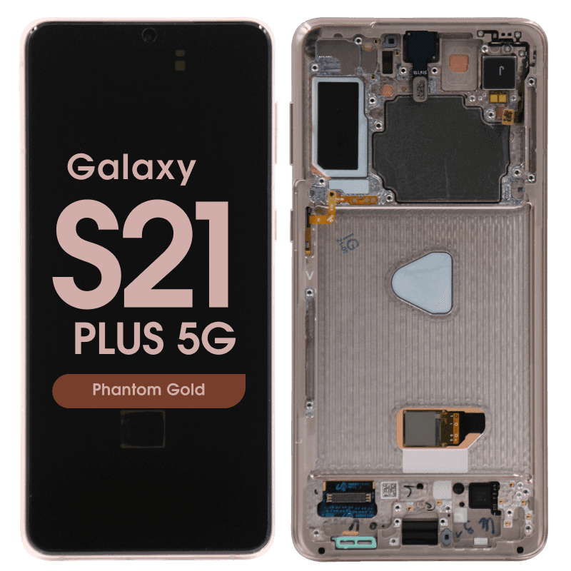 Refurbished - OLED Screen and Digitizer Assembly w/ Frame for Samsung Galaxy S21 Plus 5G (All Carriers except Verizon 5G UW) (G996) (Phantom Gold)