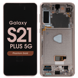 Refurbished - OLED Screen and Digitizer Assembly w/ Frame for Samsung Galaxy S21 Plus 5G (All Carriers except Verizon 5G UW) (G996) (Phantom Gold)