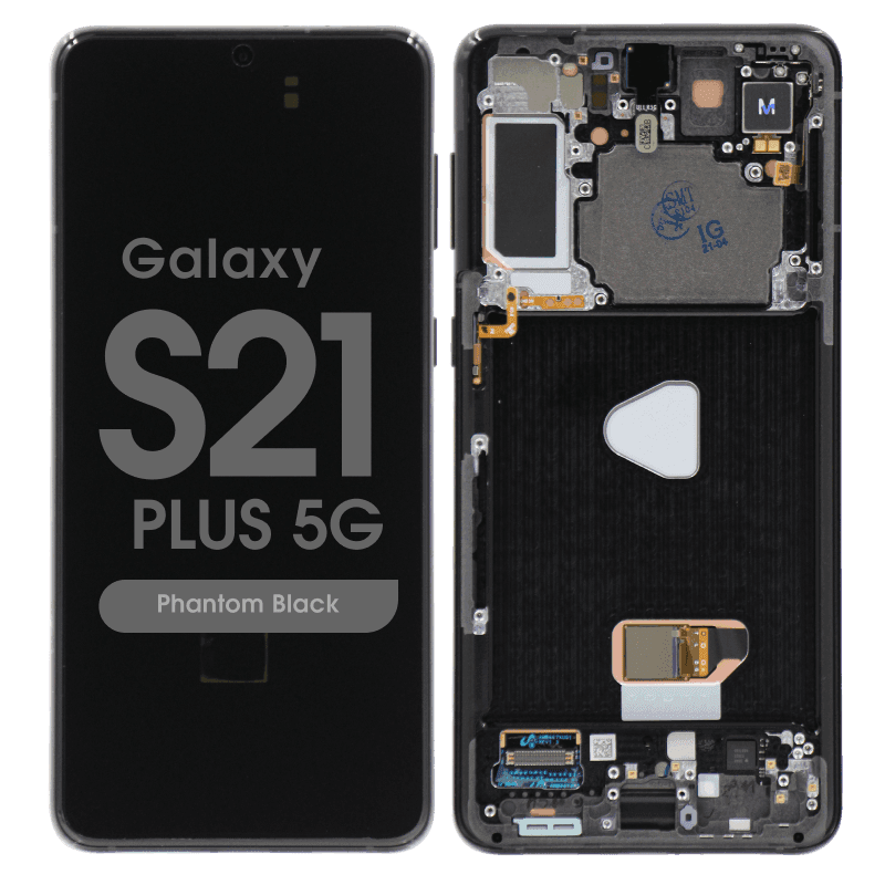 Refurbished - OLED Screen and Digitizer Assembly w/ Frame for Samsung Galaxy S21 Plus  5G (All Carriers except Verizon 5G UW) (G996) (Phantom Black)