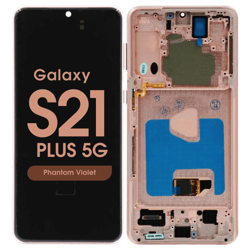 Aftermarket - Soft OLED Screen and Digitizer Assembly w/ Frame for Samsung Galaxy S21 Plus 5G (G996) (Must Transfer Antenna for Verizon) (Phantom Violet / Pink / Gold) 