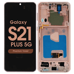 Aftermarket - Soft OLED Screen and Digitizer Assembly w/ Frame for Samsung Galaxy S21 Plus 5G (G996) (Must Transfer Antenna for Verizon) (Phantom Violet / Pink / Gold) 