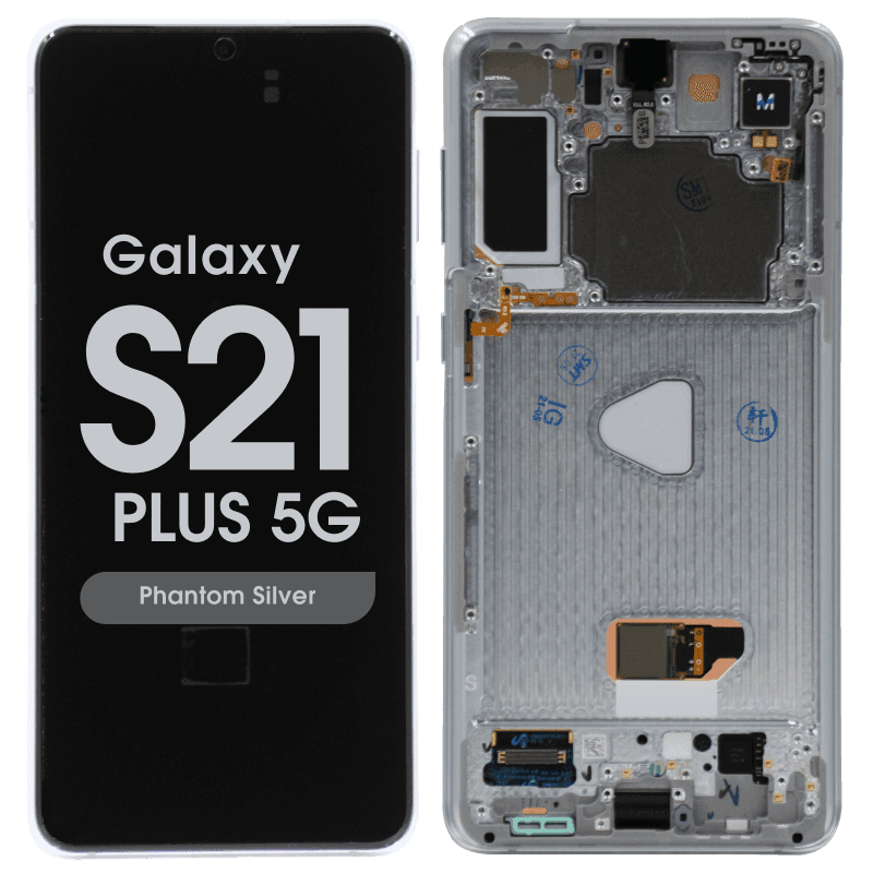 Refurbished - OLED Screen and Digitizer Assembly w/ Frame for Samsung Galaxy S21 Plus 5G (All Carriers except Verizon 5G UW) (G996) (Phantom Silver)