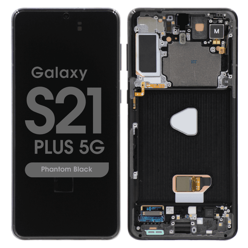 Service Pack - OLED Screen and Digitizer Assembly w/ Frame for Samsung Galaxy S21 Plus 5G (All Carriers except Verizon 5G UW) (G996) (Phantom Black)