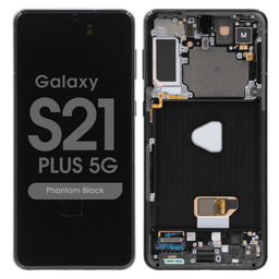 Service Pack - OLED Screen and Digitizer Assembly w/ Frame for Samsung Galaxy S21 Plus 5G (All Carriers except Verizon 5G UW) (G996) (Phantom Black)